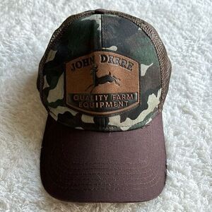 John Deere Hat Farm equipment Snapback Camo Trucker Cap camouflage hunting‎